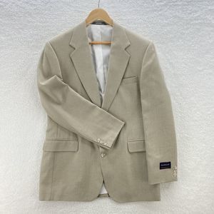 NWT Haggar Gentleman's Fit Men 42L Tan Linen Blend 2-Button Sport Coat USA Made